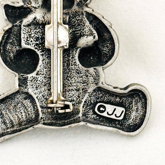 JJ (Jonette Jewelry) Pewter & Gold-Tone Teddy Bear Brooch Pin - Picture 6 of 7